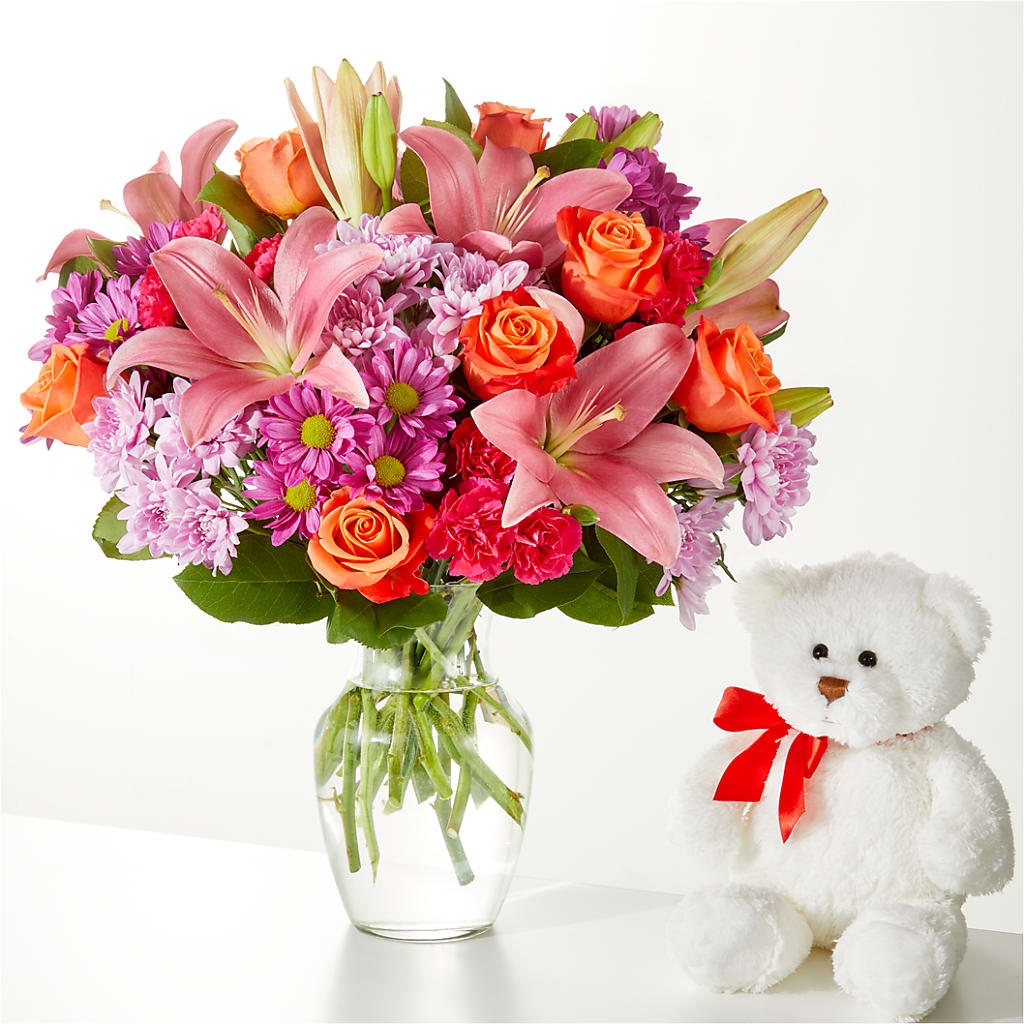 One and Only Bouquet and Bear Bundle – Rustic Daisy Floral, Pahrump NV