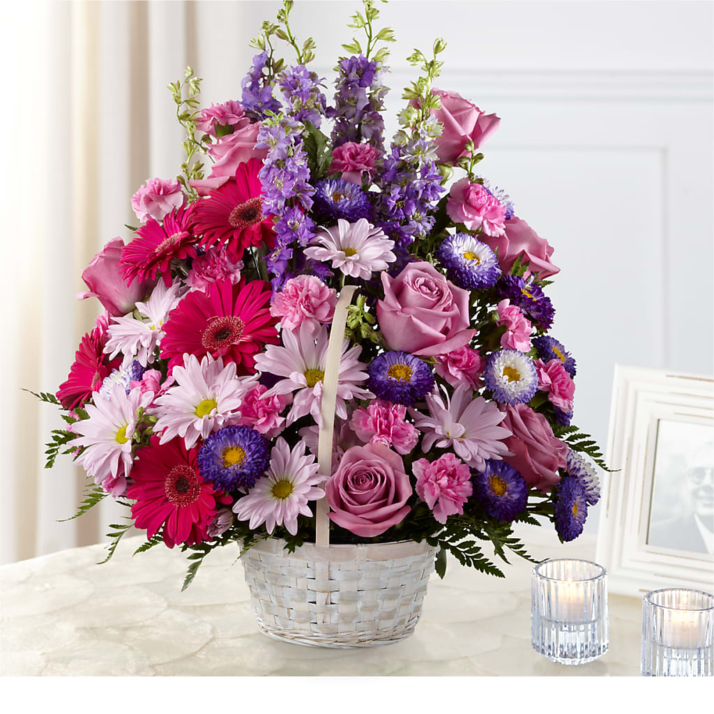 Pastel Peace Basket – Rustic Daisy Floral, Pahrump NV