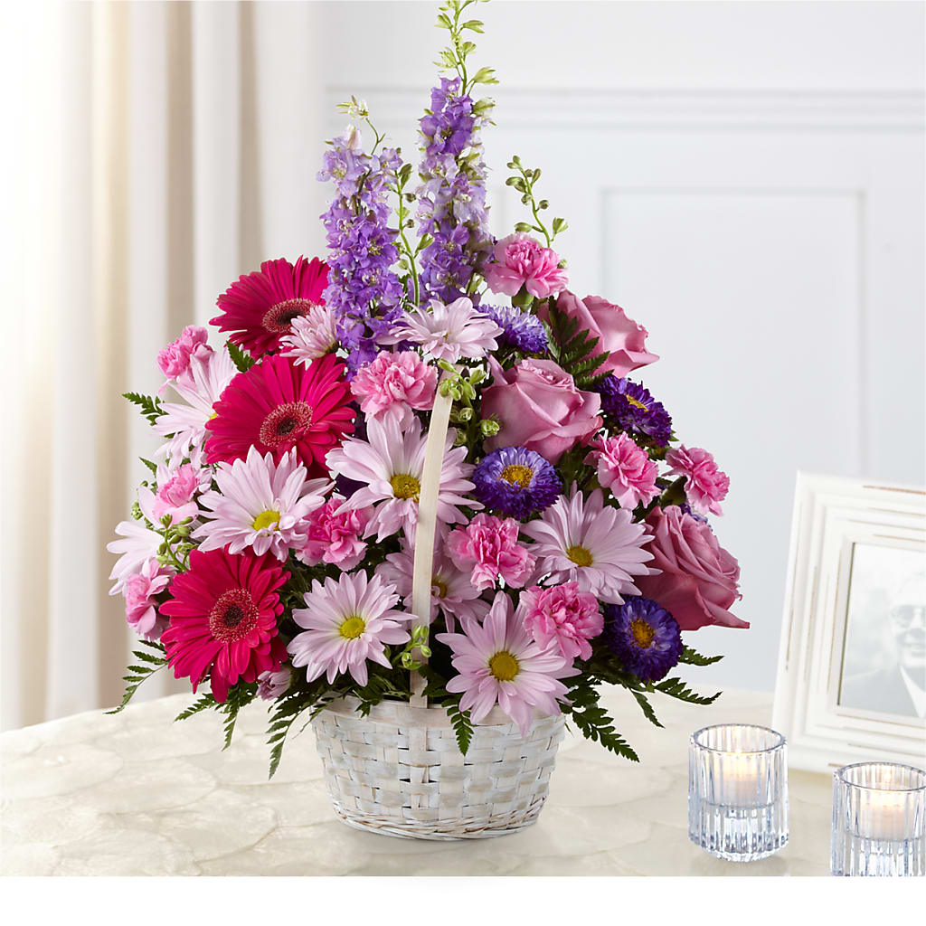 Pastel Peace Basket – Rustic Daisy Floral, Pahrump NV