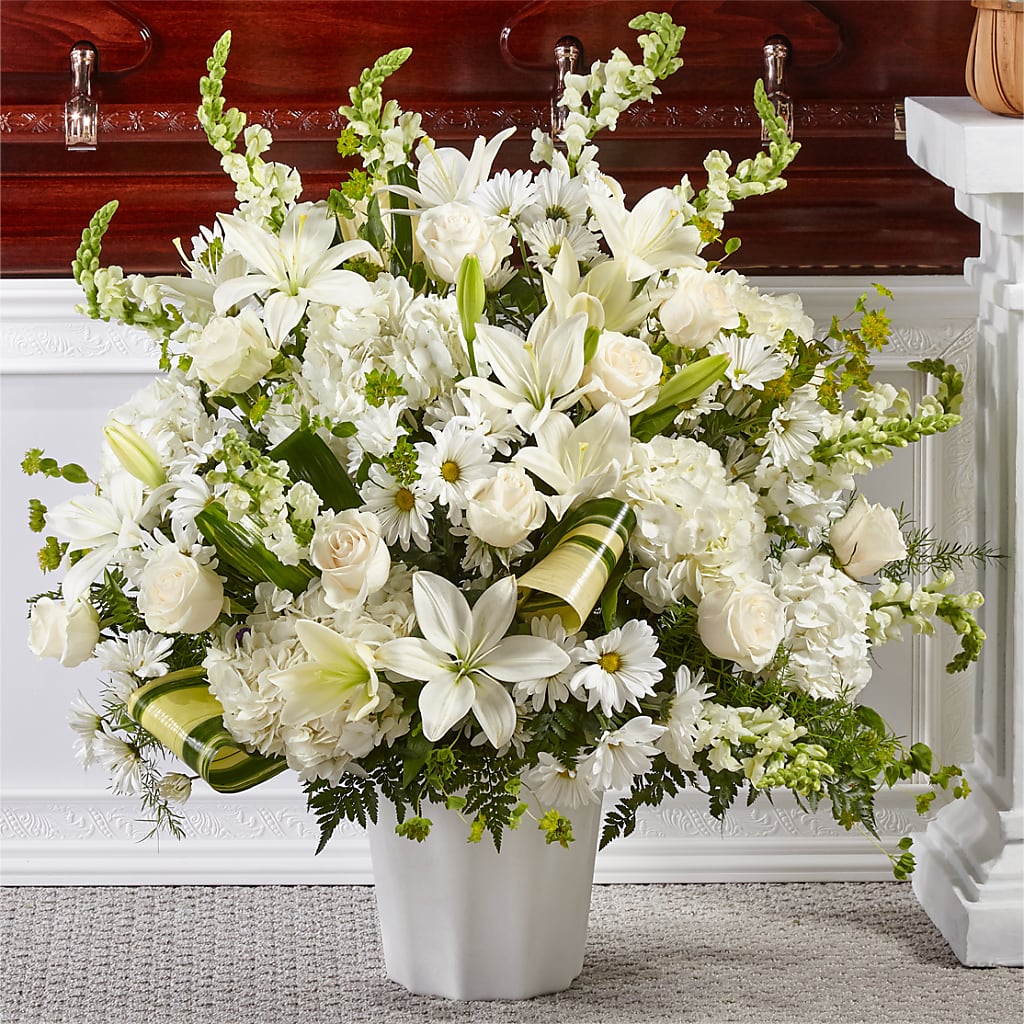 Thoughts of Tranquility Floor Basket – Rustic Daisy Floral, Pahrump NV