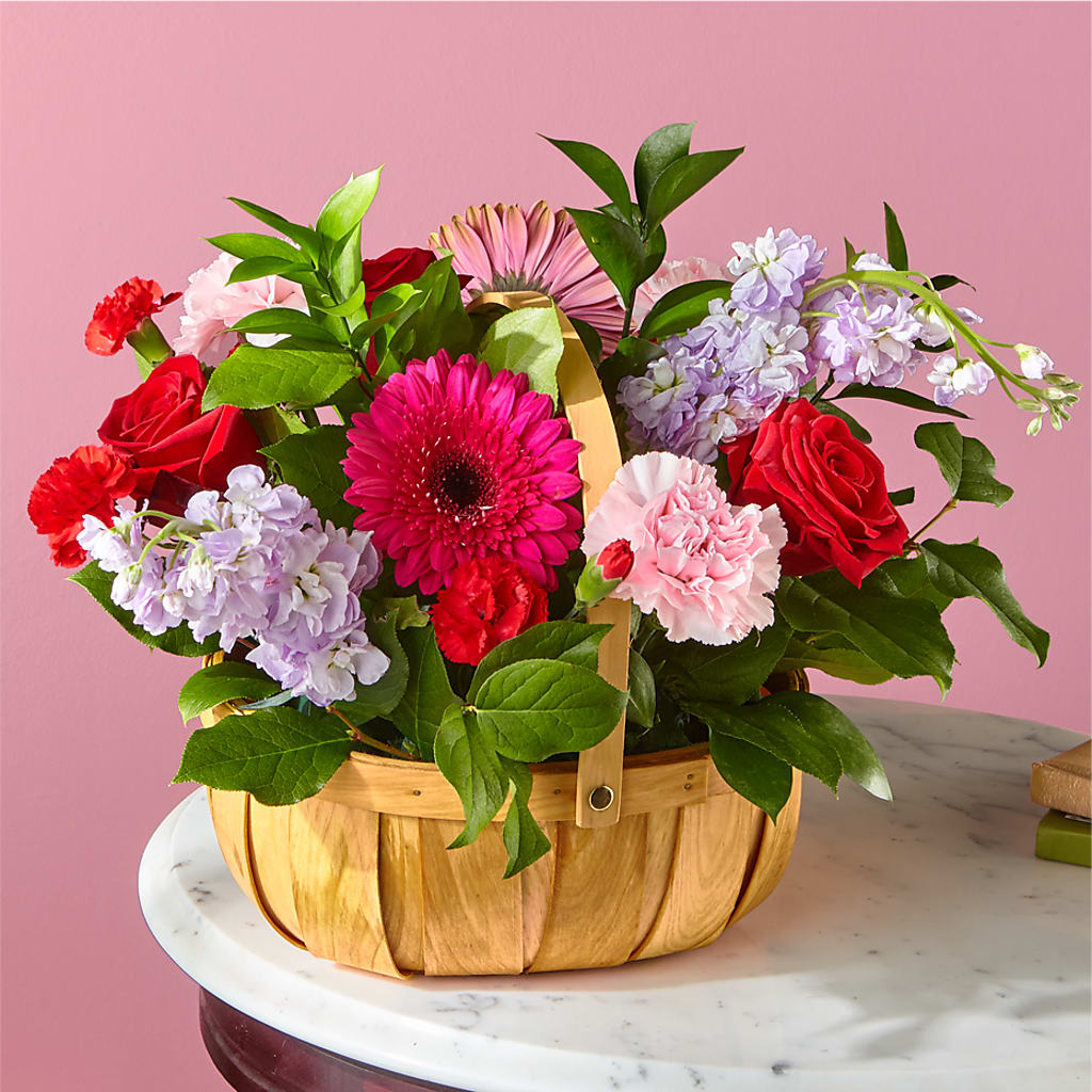 Pink Picnic Basket – Rustic Daisy Floral, Pahrump NV