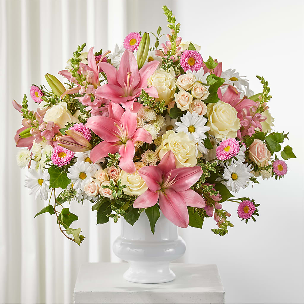 Empathetic Blooms Urn Arrangement – Rustic Daisy Floral, Pahrump NV