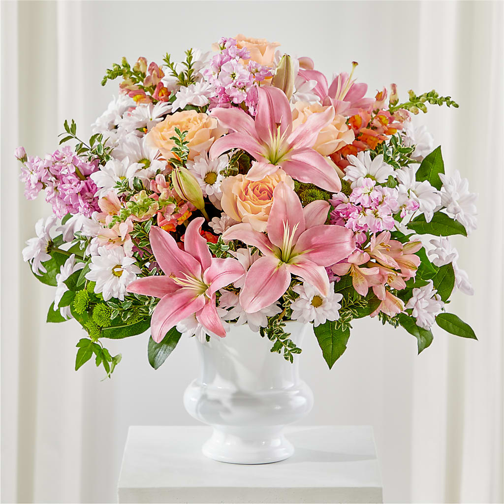 Heartfelt Gesture Urn Arrangement – Rustic Daisy Floral, Pahrump NV