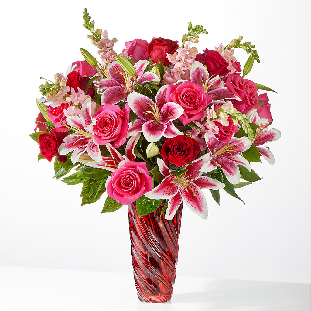 Always You Bouquet with Luxe Swirl Vase – Rustic Daisy Floral, Pahrump NV