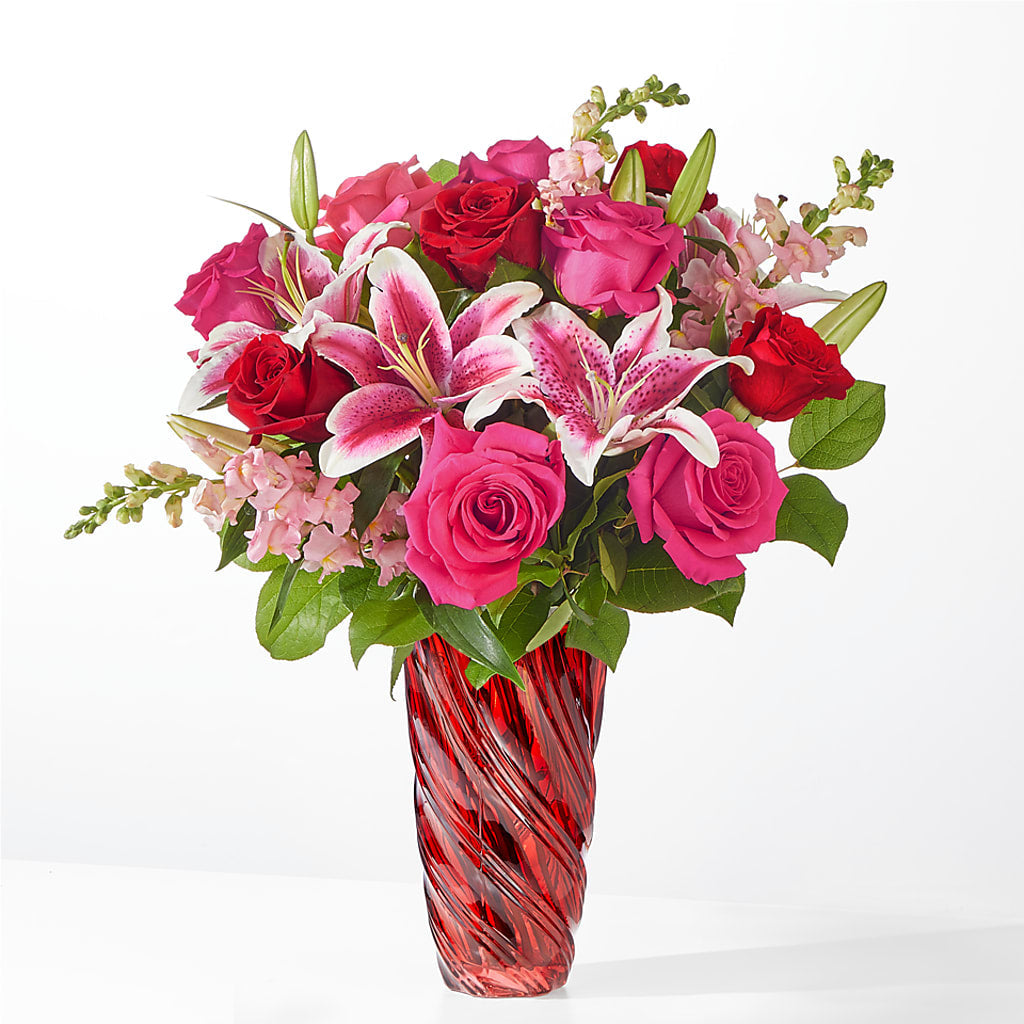 Always You Bouquet with Luxe Swirl Vase – Rustic Daisy Floral, Pahrump NV