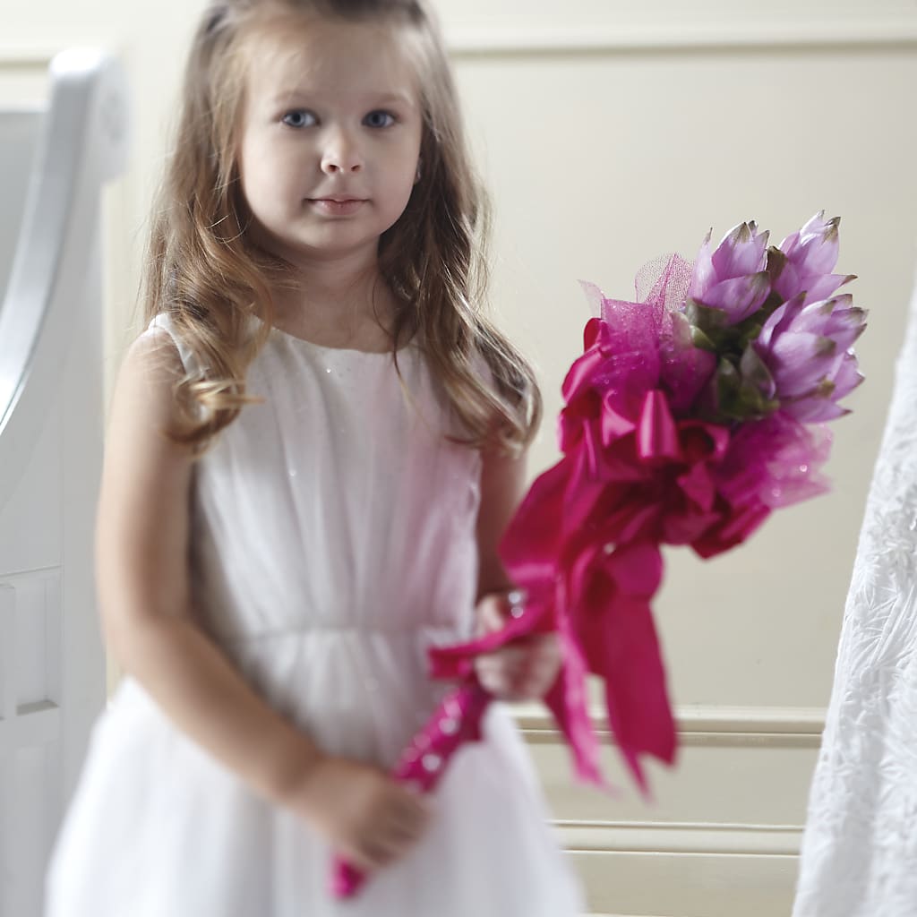 Sparkle Pink Flower Girl Bouquet – Rustic Daisy Floral, Pahrump NV