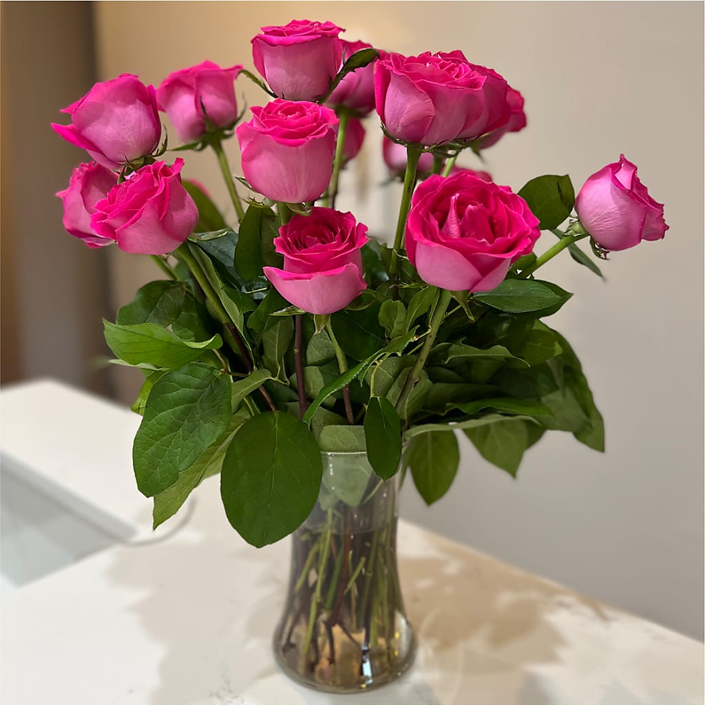 Long Stem Pink Rose Bouquet –  Rustic Daisy Floral, Pahrump NV