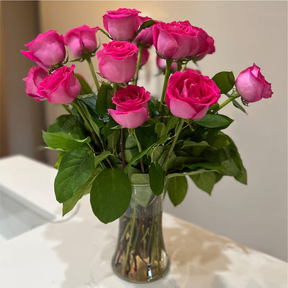 Long Stem Pink Rose Bouquet –  Rustic Daisy Floral, Pahrump NV