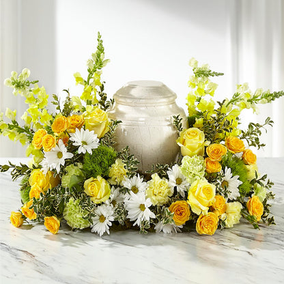 Graceful Love Cremation Adornment –  Rustic Daisy Floral, Pahrump NV
