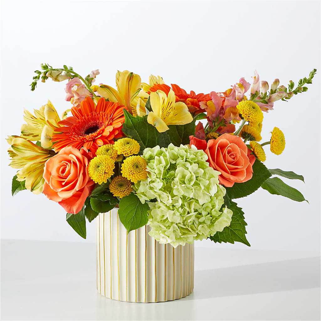 Autumn Sunshine Bouquet with Ivory Vase –  Rustic Daisy Floral, Pahrump NV