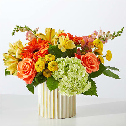 Autumn Sunshine Bouquet with Ivory Vase –  Rustic Daisy Floral, Pahrump NV