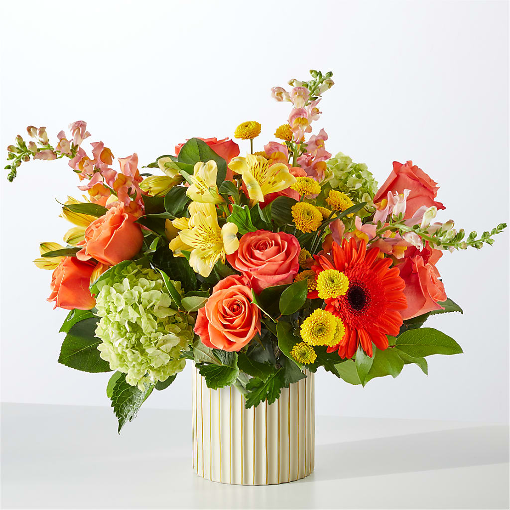 Autumn Sunshine Bouquet with Ivory Vase –  Rustic Daisy Floral, Pahrump NV