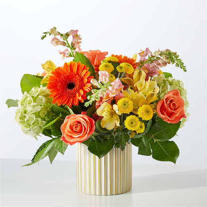 Autumn Sunshine Bouquet with Ivory Vase –  Rustic Daisy Floral, Pahrump NV