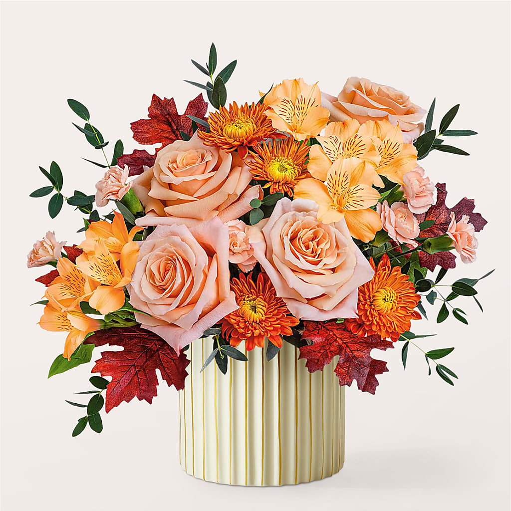Spiced Latte Bouquet with Ivory Vase –  Rustic Daisy Floral, Pahrump NV