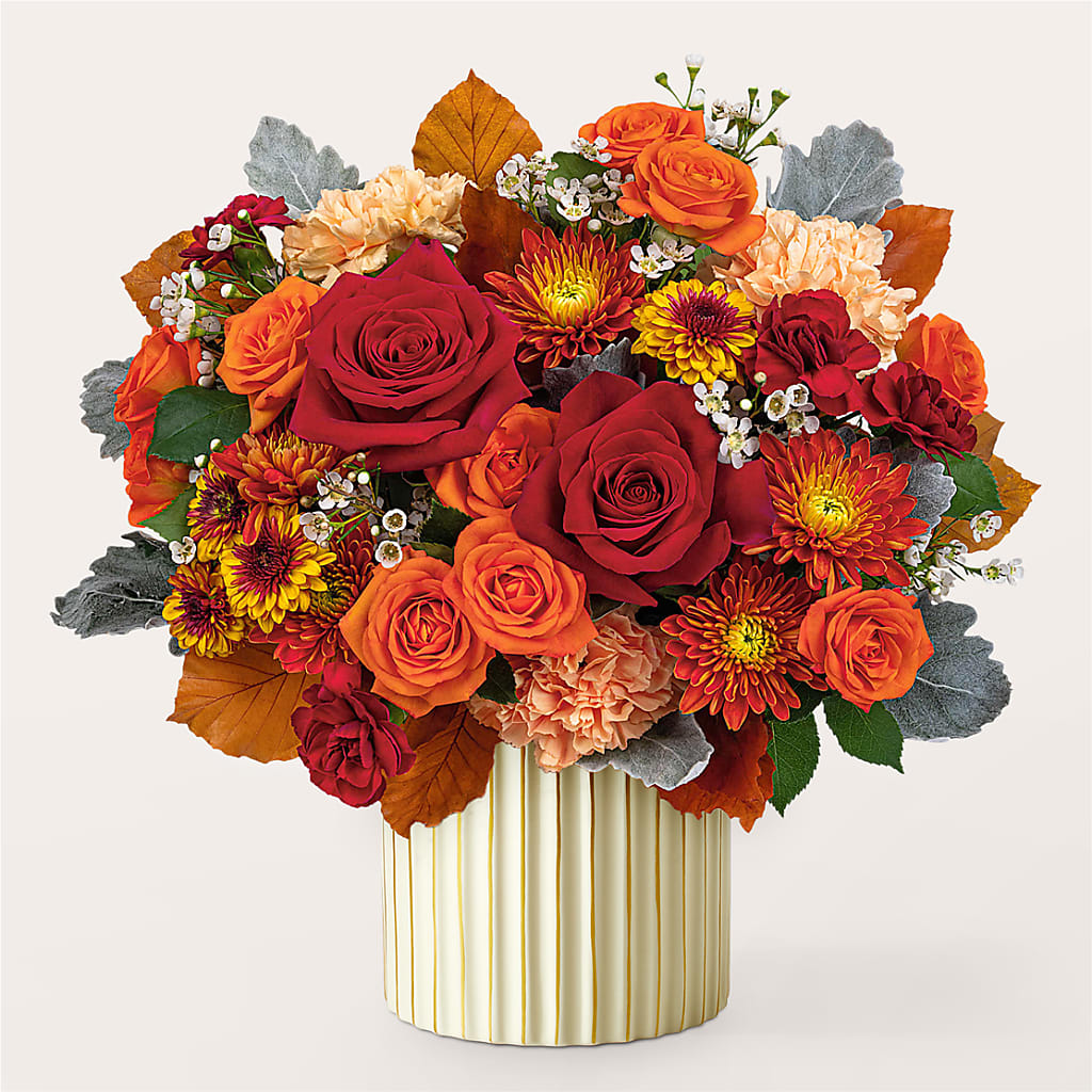 Merlot Bouquet with Ivory Vase –  Rustic Daisy Floral, Pahrump NV