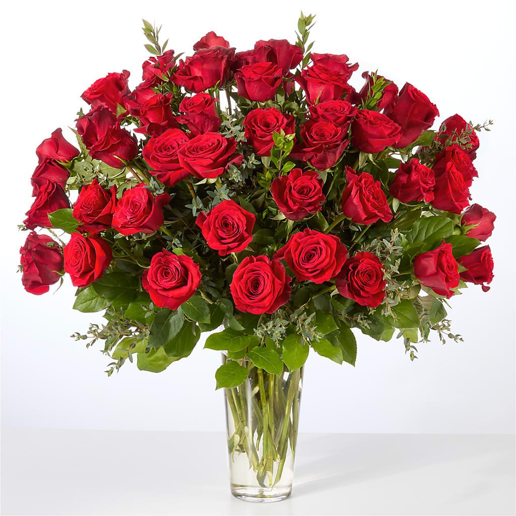 Forever Yours Fifty Stem Red Rose Bouquet –  Rustic Daisy Floral, Pahrump NV